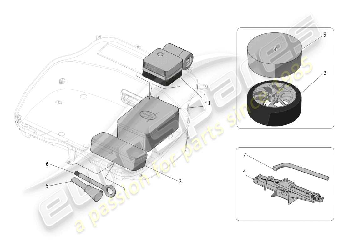 maserati mc20 (2023) estándar proporcionado diagrama de piezas