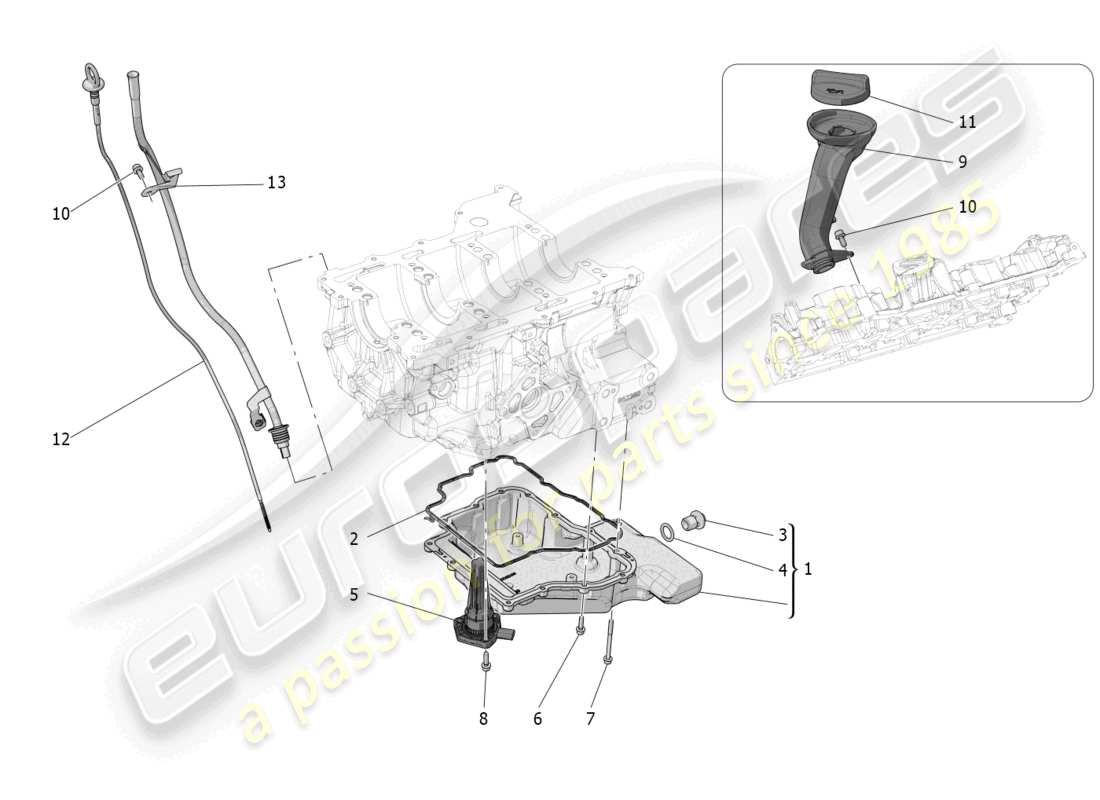 maserati grecale trofeo (2023) sistema de lubricación: circuito y recogida diagrama de piezas