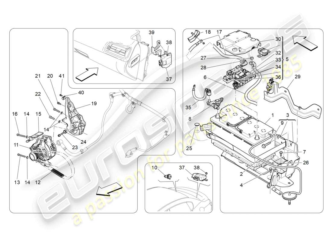 maserati ghibli fragment (2022) diagrama de partes de generación y acumulación de energía