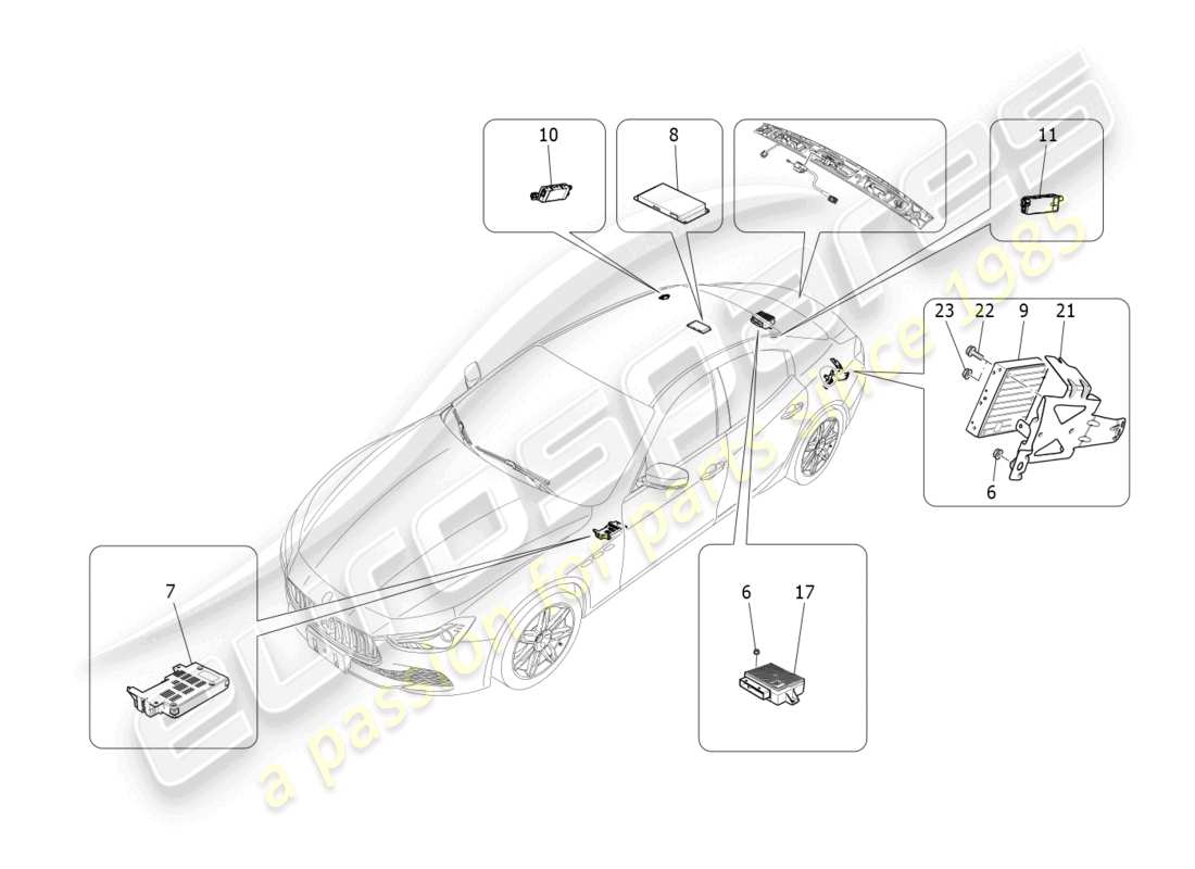 un diagrama de piezas del catálogo de piezas maserati ghibli (2016)