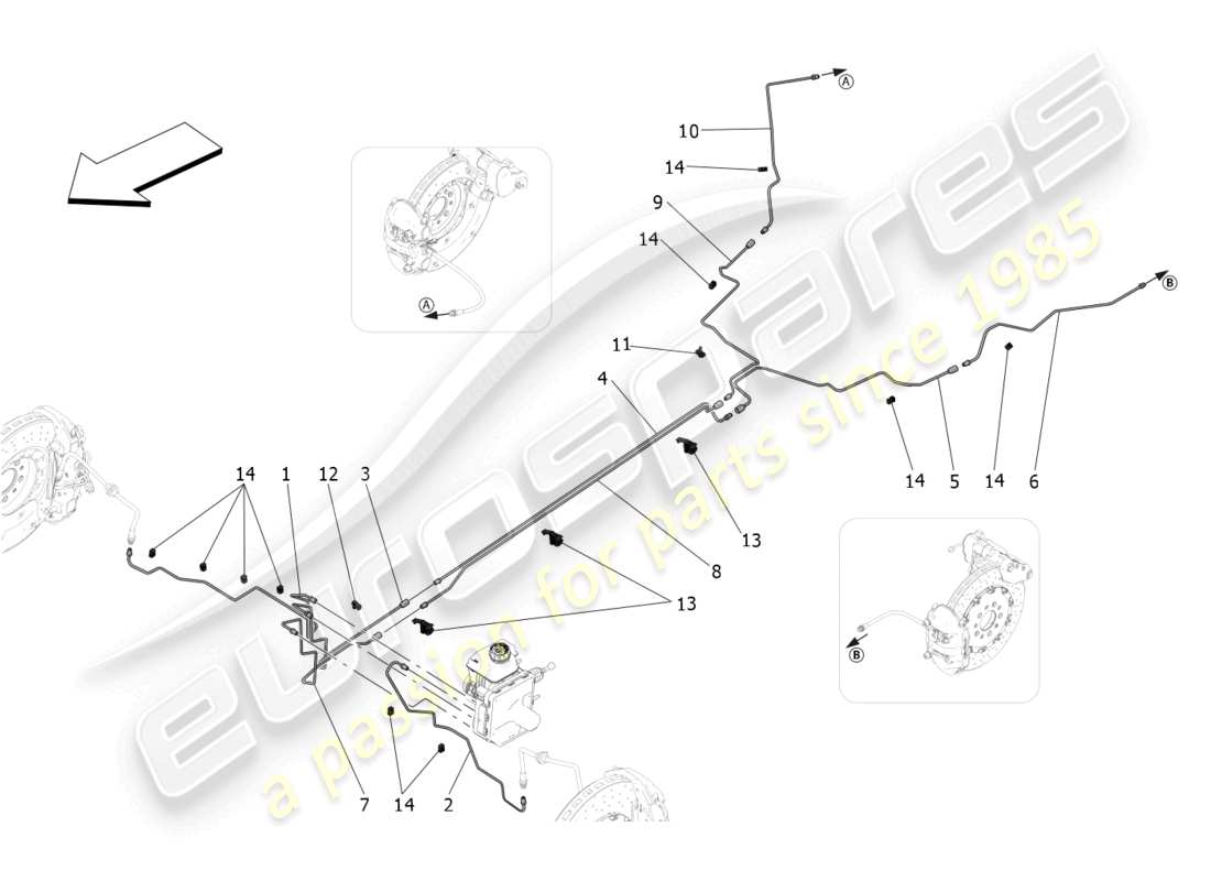 maserati mc20 (2023) líneas diagrama de piezas