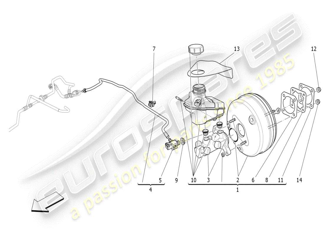 maserati ghibli (2019) brake servo system diagrama de piezas
