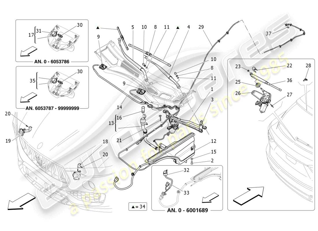 maserati levante (2017) dispositivos externos del vehículo diagrama de piezas