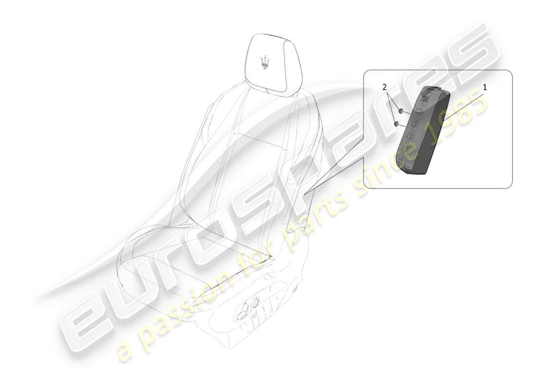 maserati grecale trofeo (2023) sistema de bolsas laterales delanteras diagrama de piezas