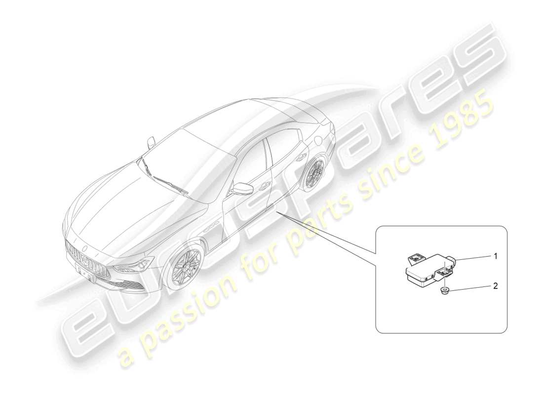 maserati ghibli (2016) sistema de control de presión de neumáticos diagrama de piezas