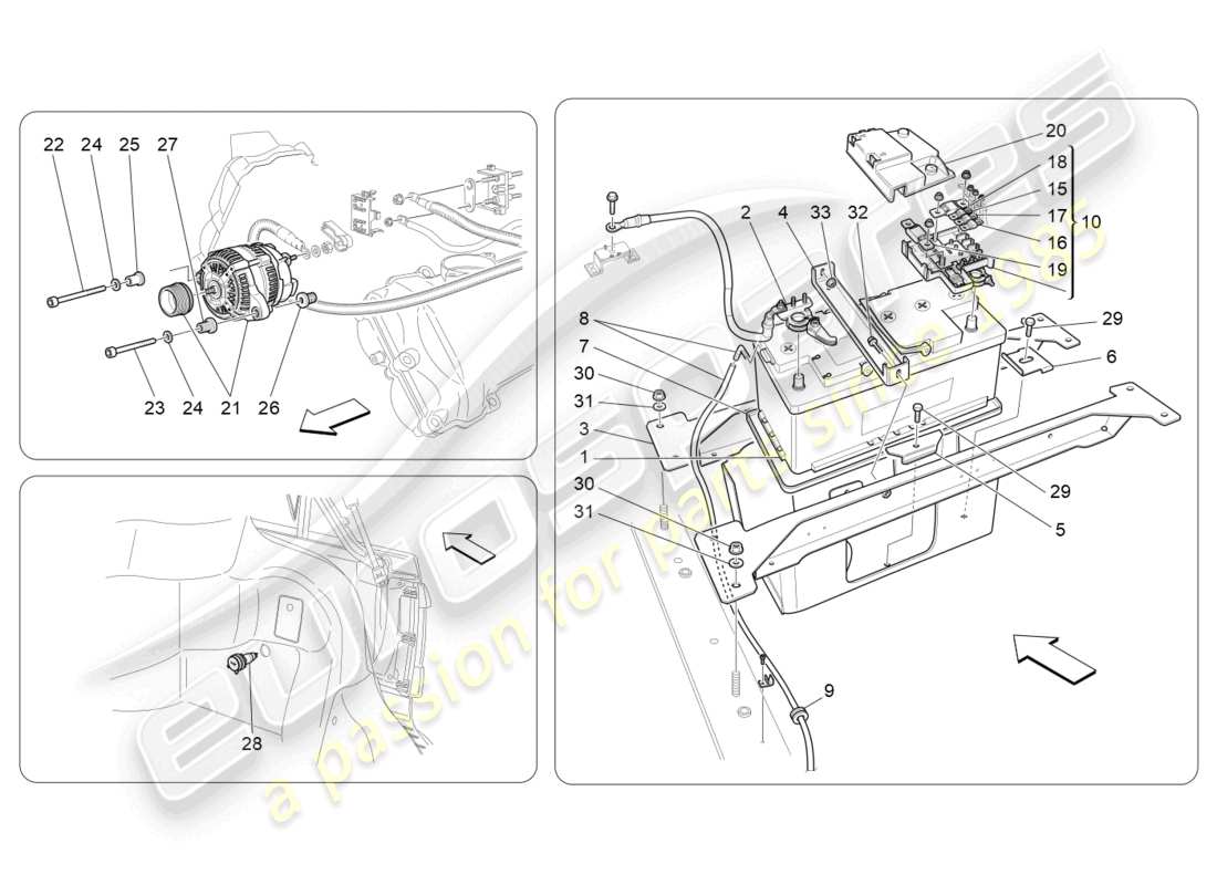 maserati grancabrio mc (2013) diagrama de partes de generación y acumulación de energía