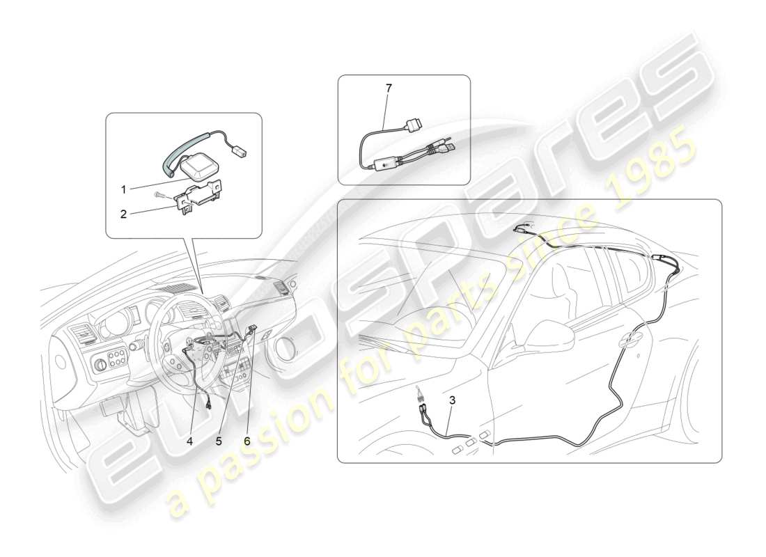 maserati granturismo mc stradale (2013) diagrama de piezas del sistema de recepción y conexión