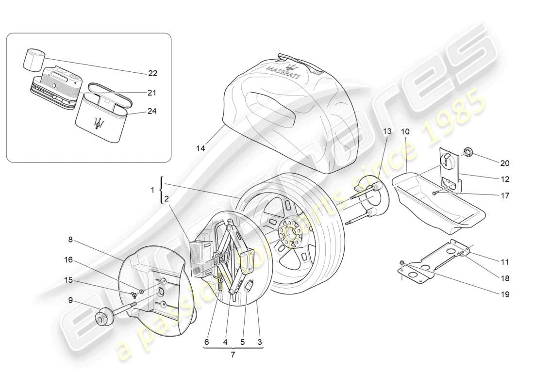 maserati grancabrio mc (2013) diagrama de piezas estándar proporcionado
