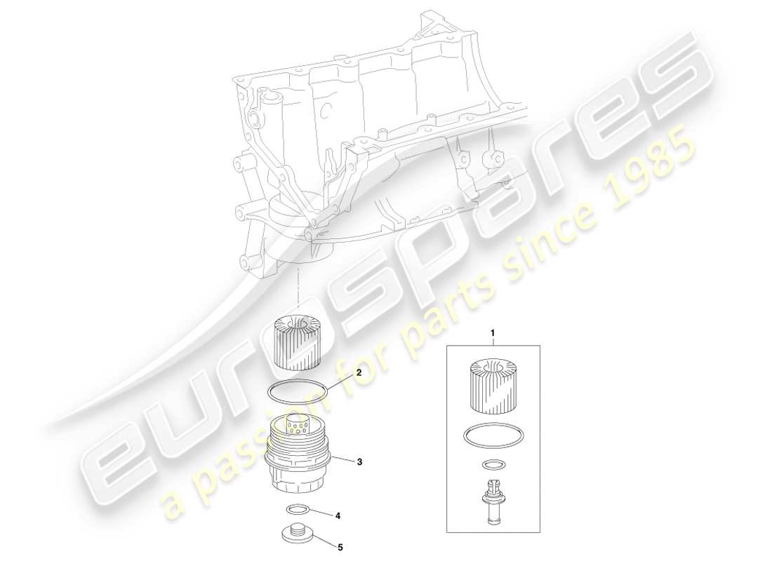 aston martin cygnet (2012) diagrama de piezas del filtro de aceite