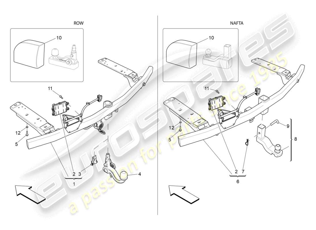 maserati levante (2018) estándar proporcionado diagrama de piezas