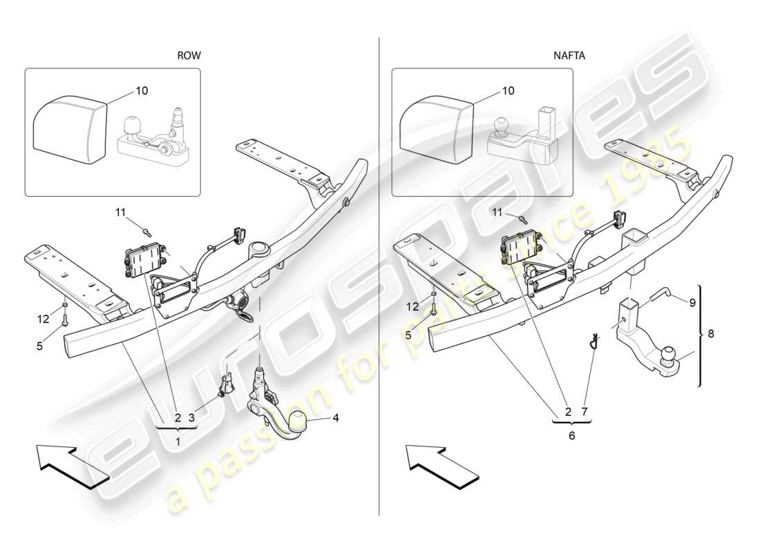 maserati levante (2018) diagrama de piezas estándar proporcionado