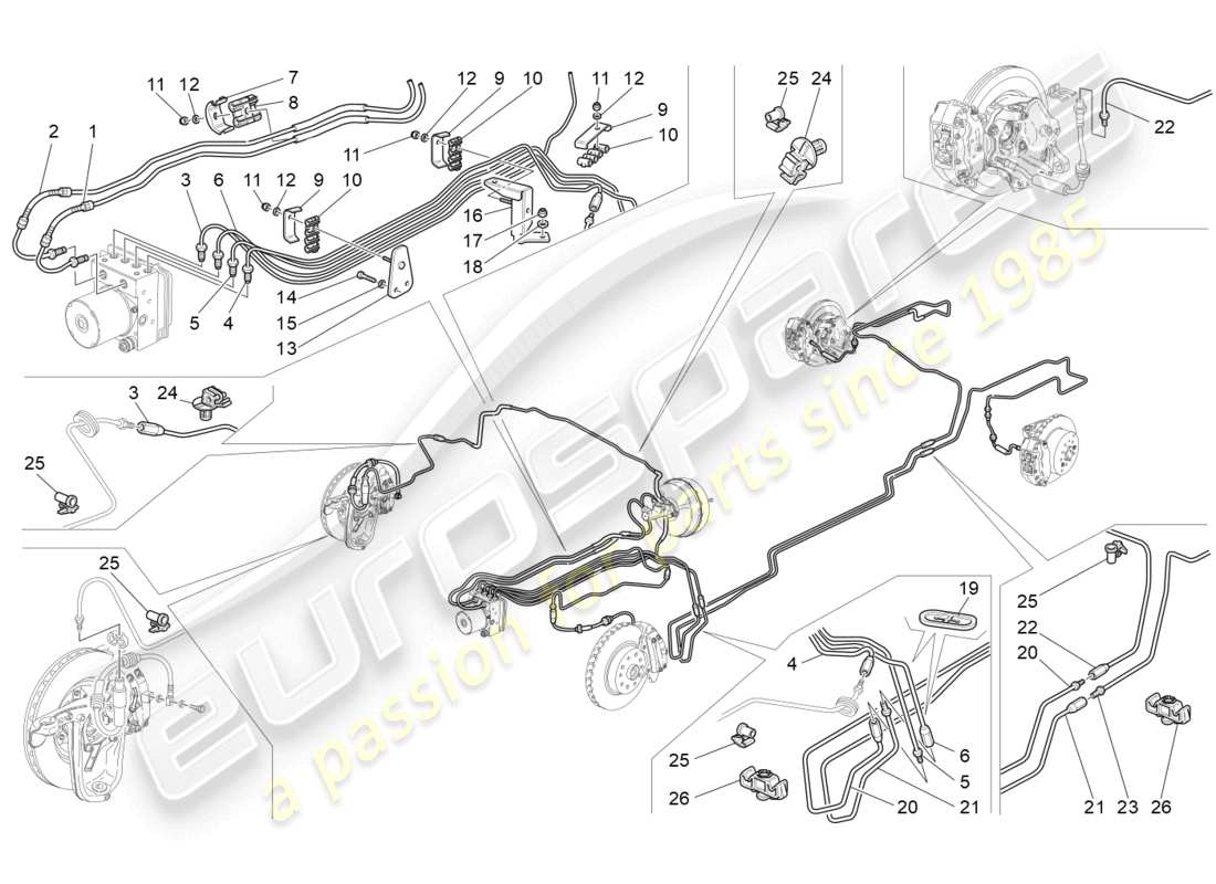 maserati grancabrio mc (2013) líneas diagrama de piezas
