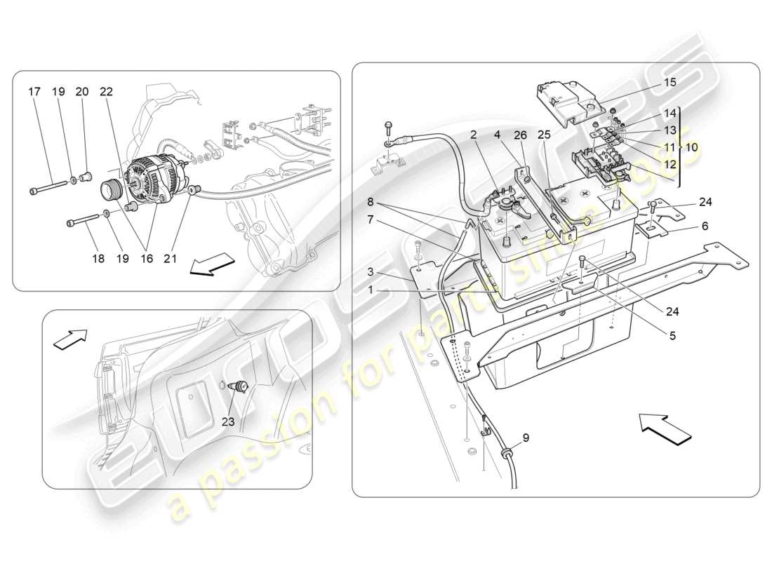 maserati granturismo mc stradale (2012) energy generation and accumulation diagrama de piezas