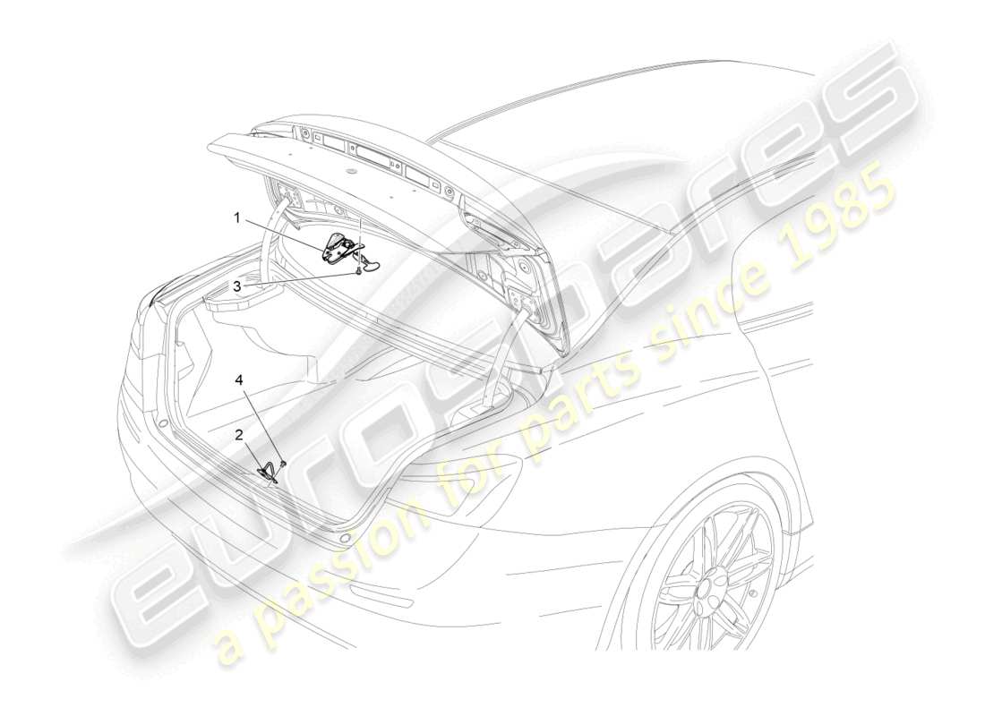 maserati ghibli (2015) control de apertura del portón trasero diagrama de piezas