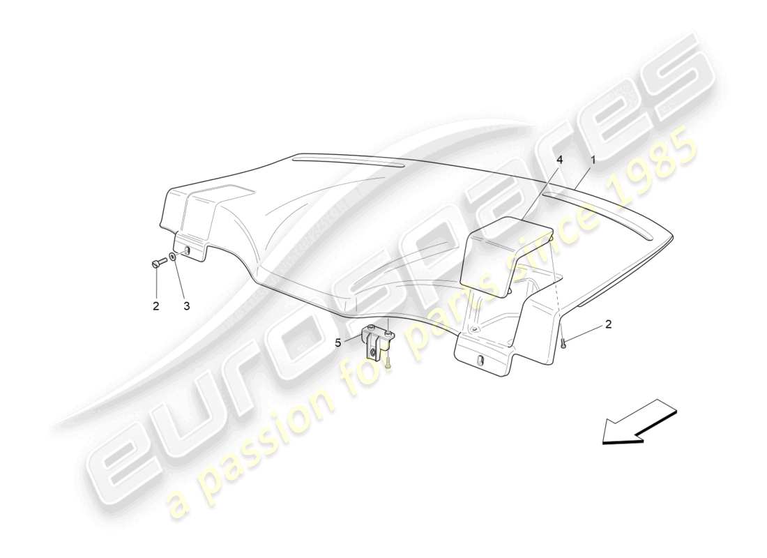 maserati granturismo mc stradale (2013) diagrama de piezas del estante trasero para paquetes