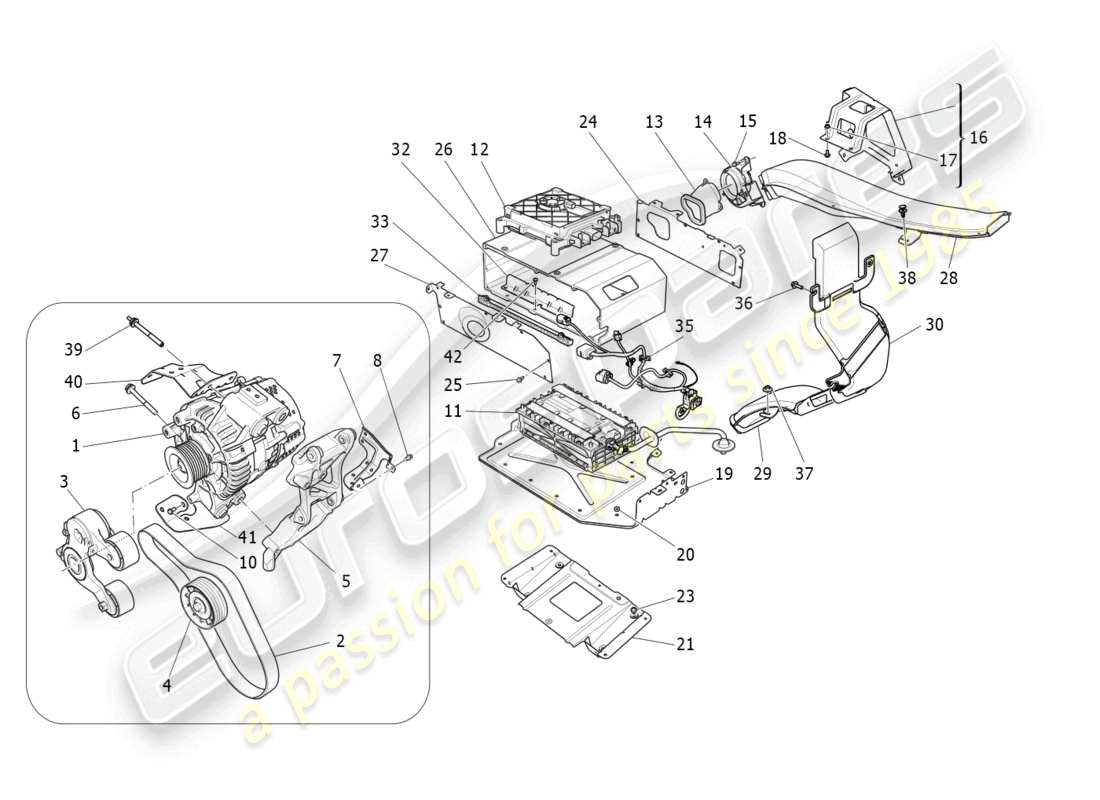 maserati levante gt (2022) energy generation and accumulation diagrama de piezas