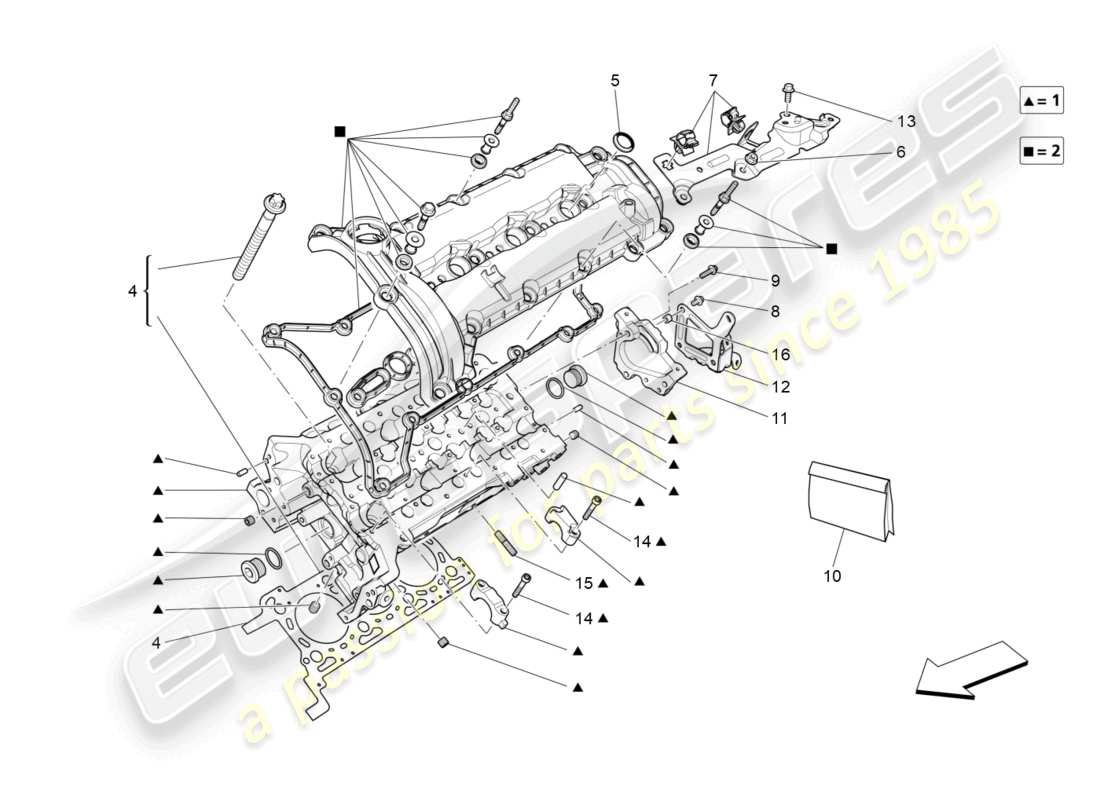 maserati ghibli (2018) diagrama de piezas de la culata izquierda