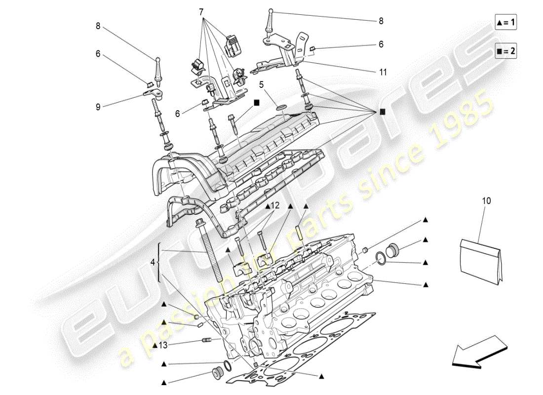 maserati ghibli (2020) culata derecha diagrama de piezas