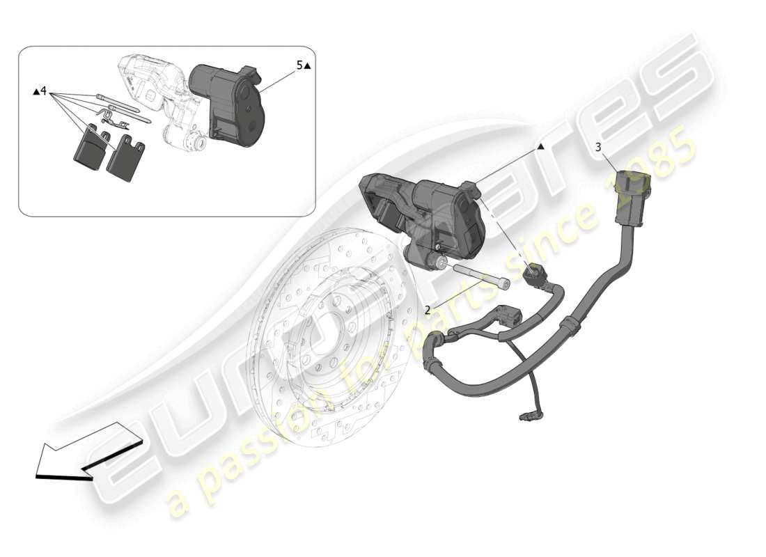 maserati grecale trofeo (2023) parking brake diagrama de piezas