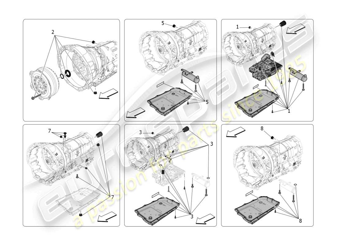 maserati grecale trofeo (2023) carcasas de caja de cambios diagrama de piezas