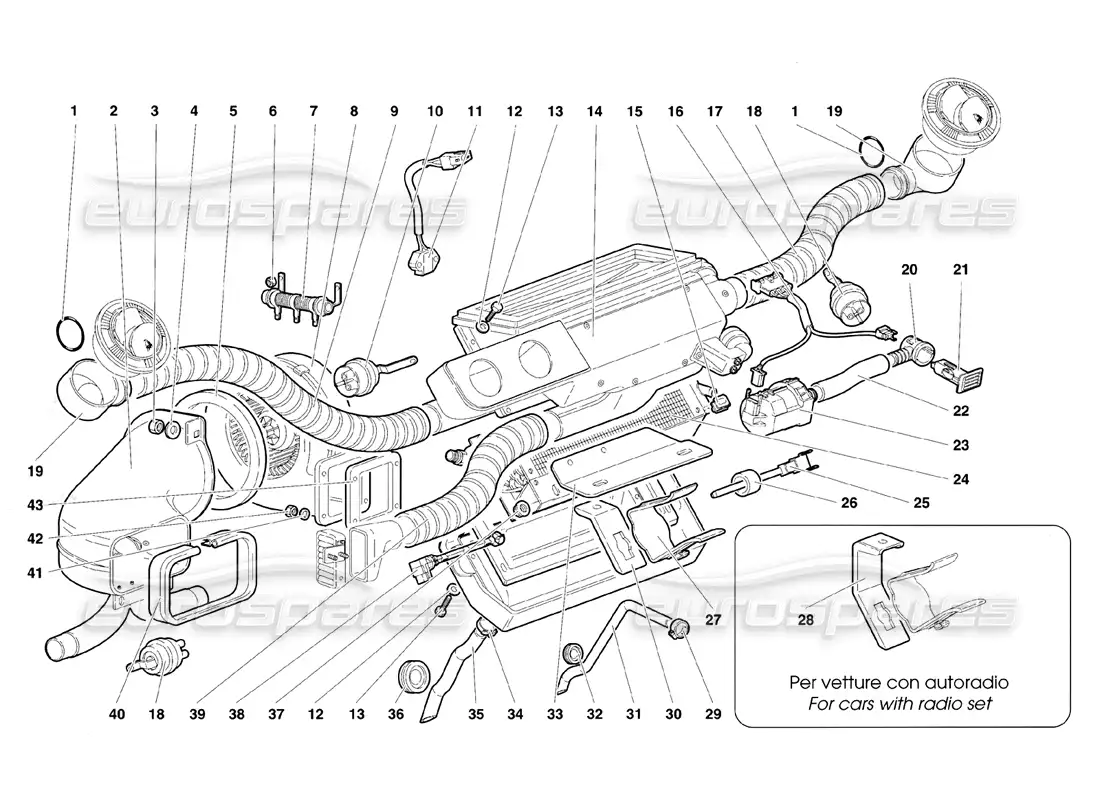 lamborghini diablo se30 (1995) control climatico diagrama de piezas