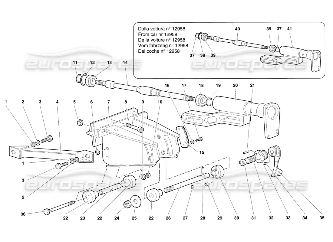 lamborghini diablo sv (1998) direccion diagrama de piezas
