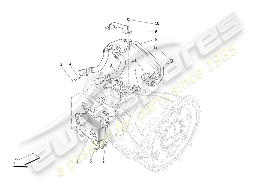 maserati levante gt (2022) lubricación y refrigeración del aceite de la caja de cambios diagrama de piezas