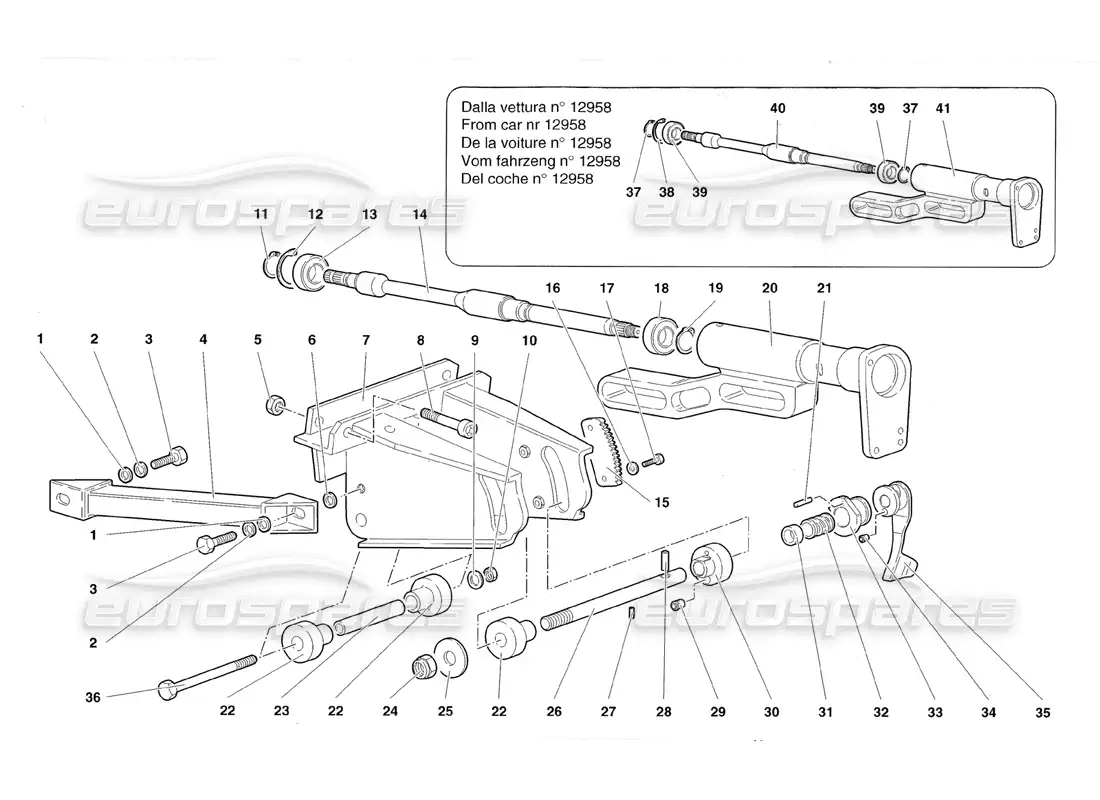 lamborghini diablo roadster (1998) direccion diagrama de piezas