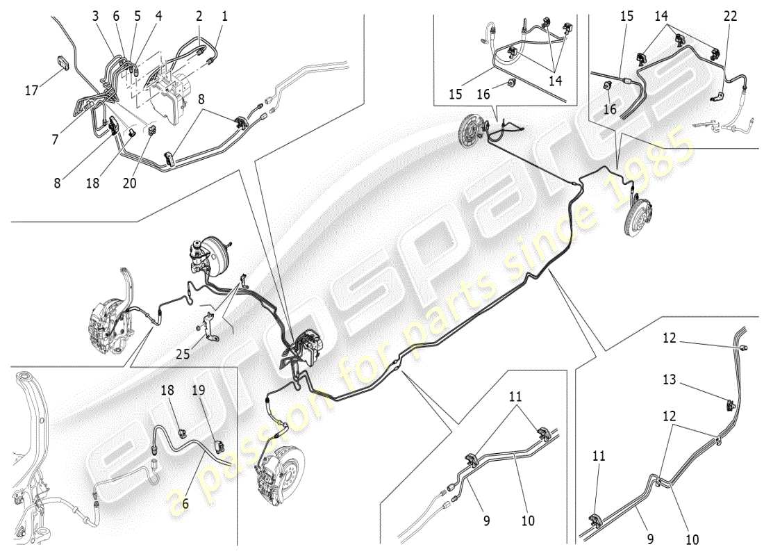 maserati ghibli (2021) diagrama de partes de líneas