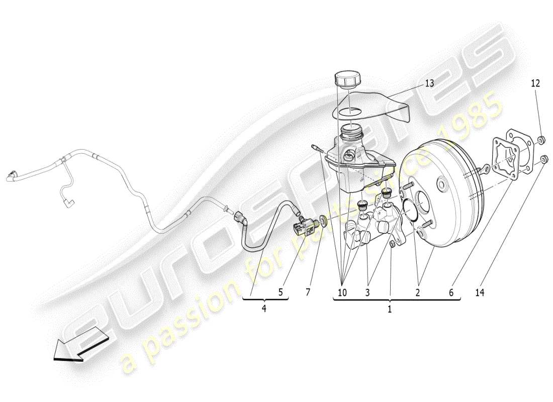 maserati ghibli (2020) brake servo system diagrama de piezas
