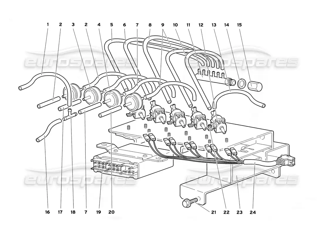 lamborghini diablo sv (1999) control climatico diagrama de piezas