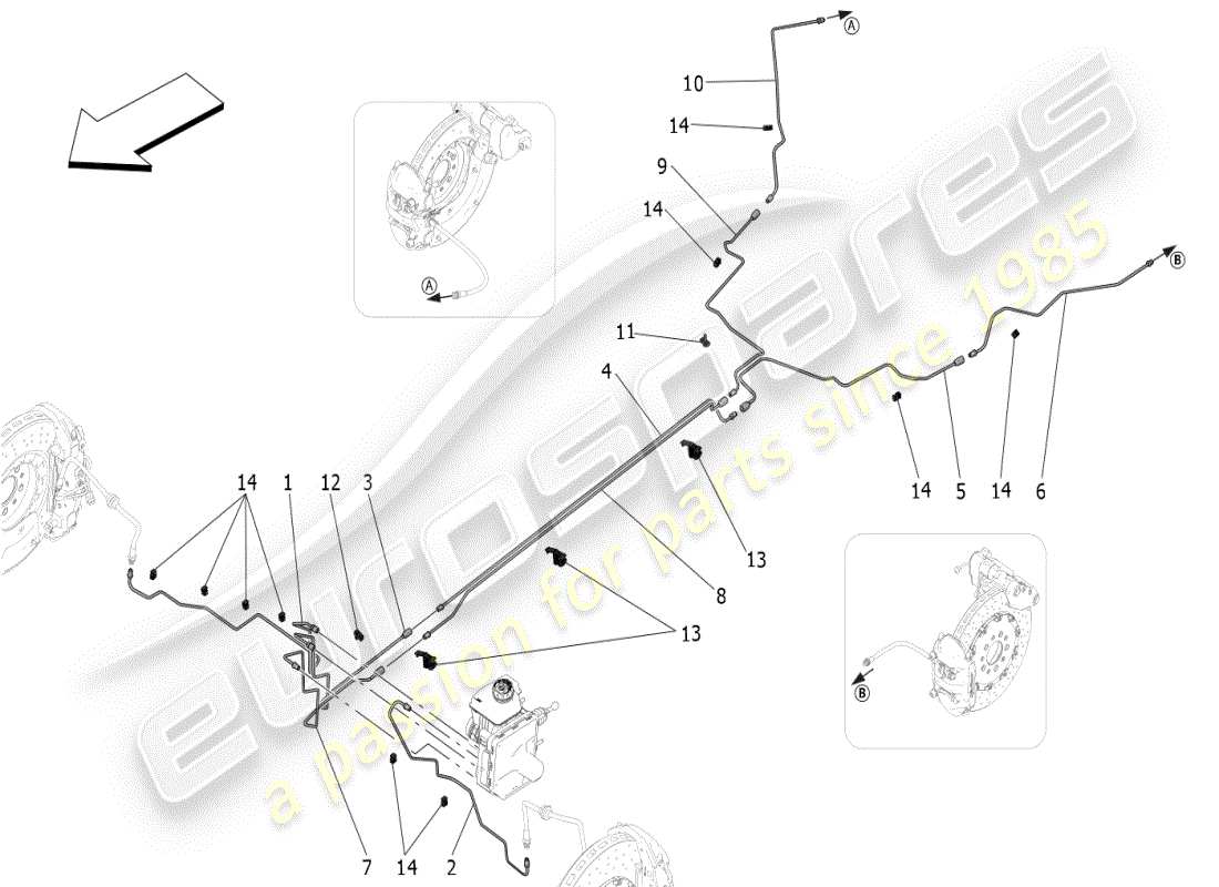 maserati mc20 (2024) líneas diagrama de piezas