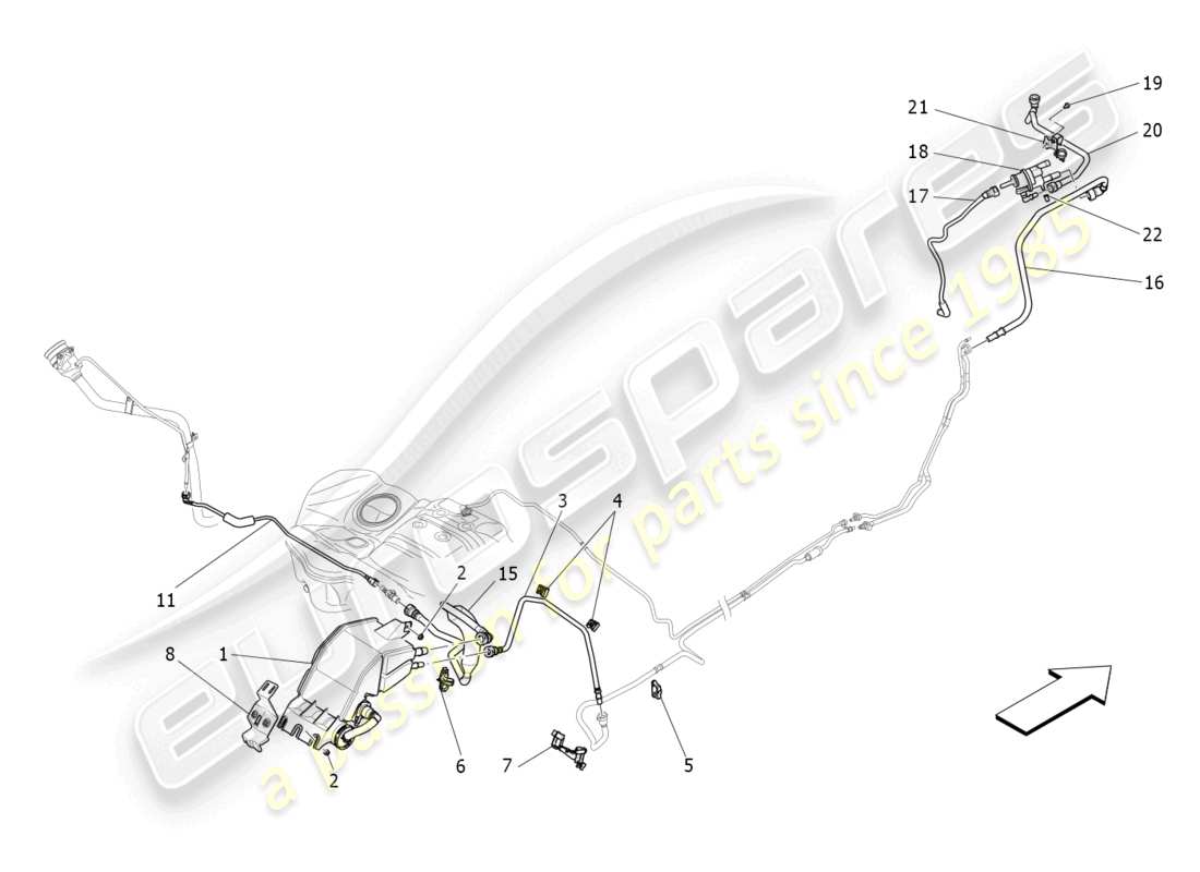maserati levante gt (2022) fuel vapour recirculation system diagrama de piezas