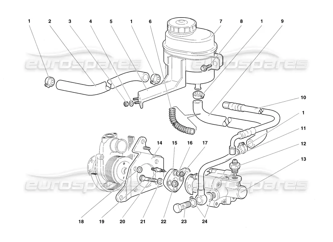 lamborghini diablo sv (1998) direccion diagrama de piezas