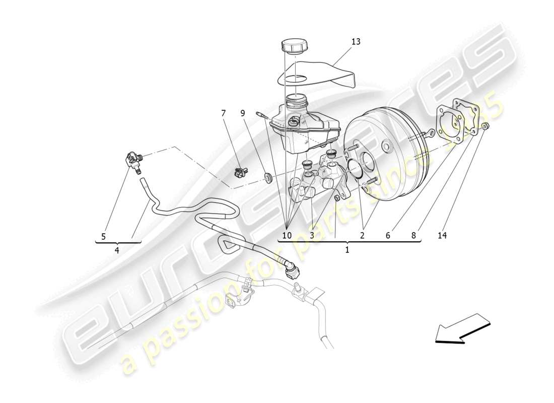 maserati levante (2018) brake servo system diagrama de piezas