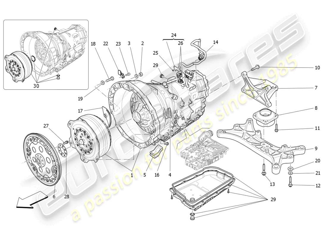 un diagrama de piezas del catálogo de piezas maserati ghibli (2014)