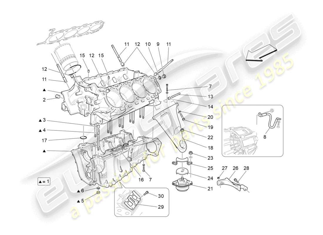 un diagrama de piezas del catálogo de piezas maserati granturismo mc stradale (2013)