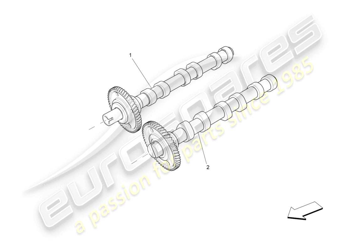 maserati levante (2018) diagrama de piezas de los árboles de levas de la culata del cilindro derecho