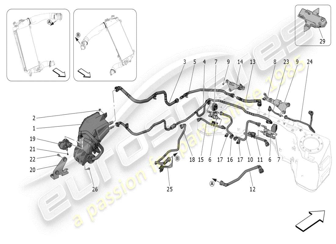 maserati mc20 (2024) fuel vapour recirculation system diagrama de piezas