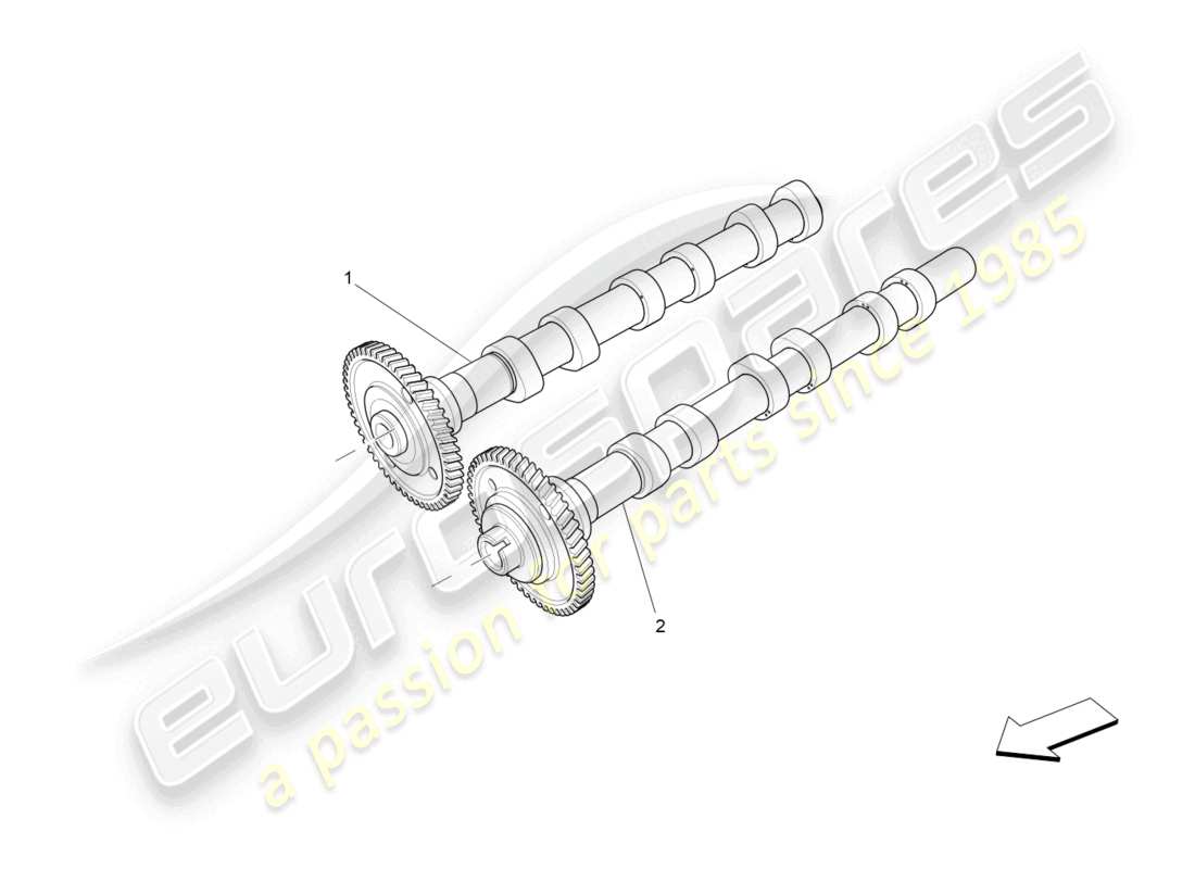 maserati levante (2018) diagrama de piezas de los árboles de levas de la culata izquierda