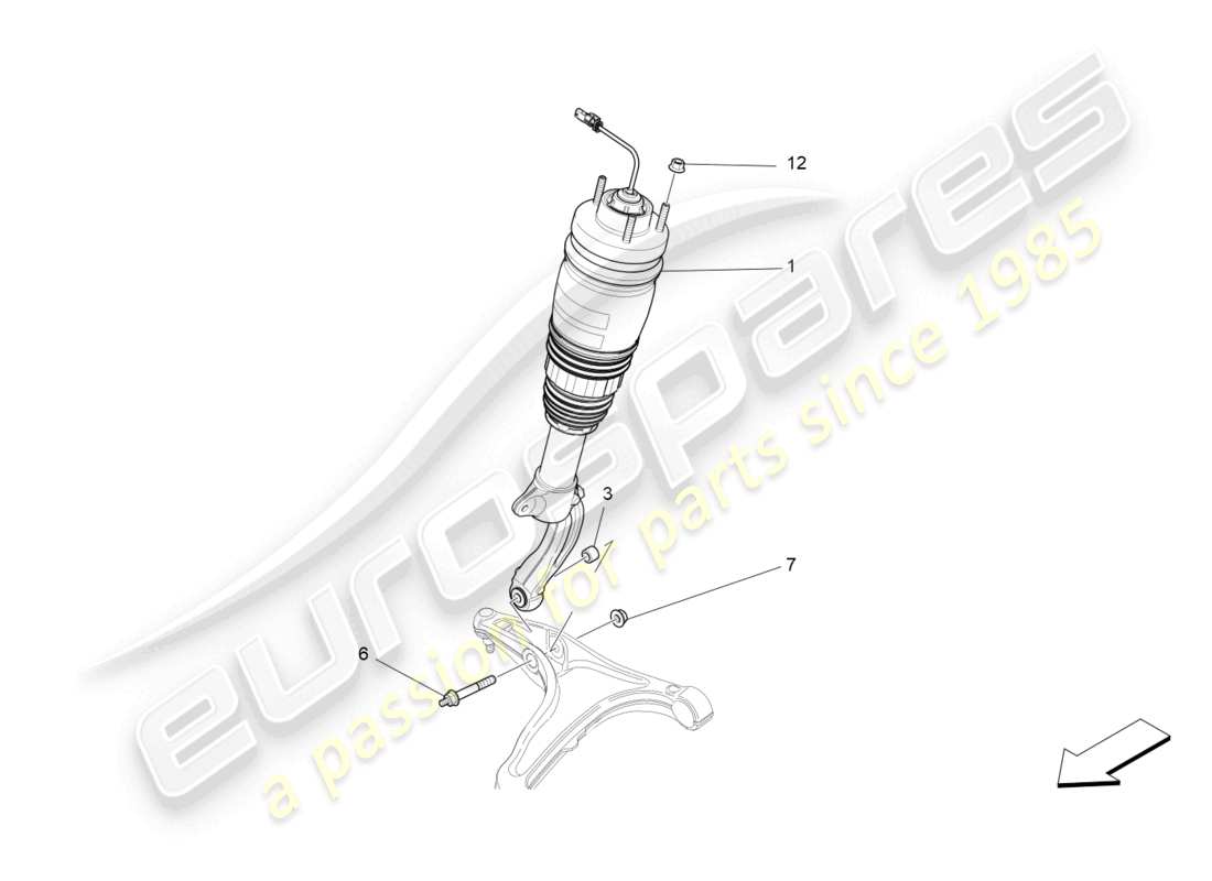 maserati levante modena (2022) diagrama de piezas de los dispositivos amortiguadores delanteros