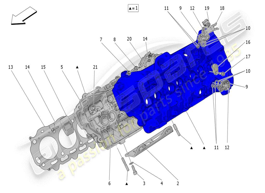 maserati mc20 (2024) culata izquierda diagrama de piezas