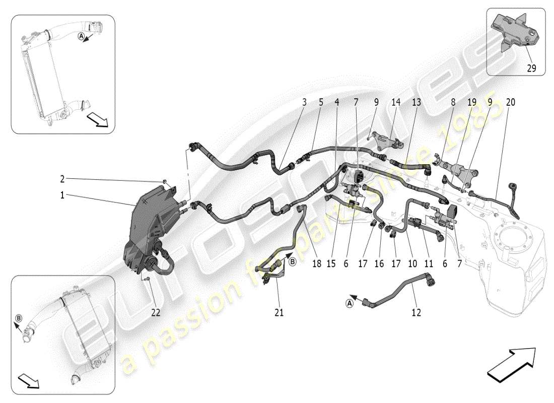 maserati mc20 (2024) fuel vapour recirculation system diagrama de piezas