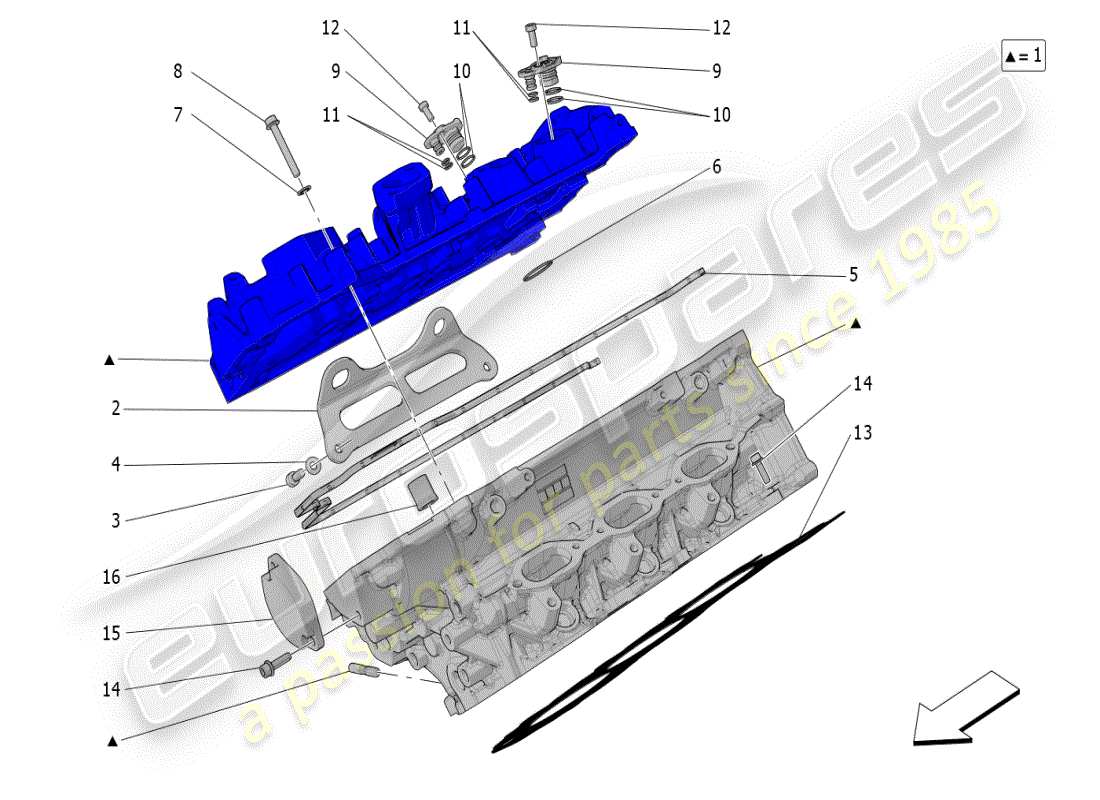 maserati mc20 (2024) culata derecha diagrama de piezas