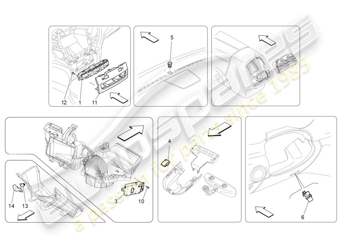 maserati ghibli (2018) unidad de a/c: control electrónico diagrama de piezas