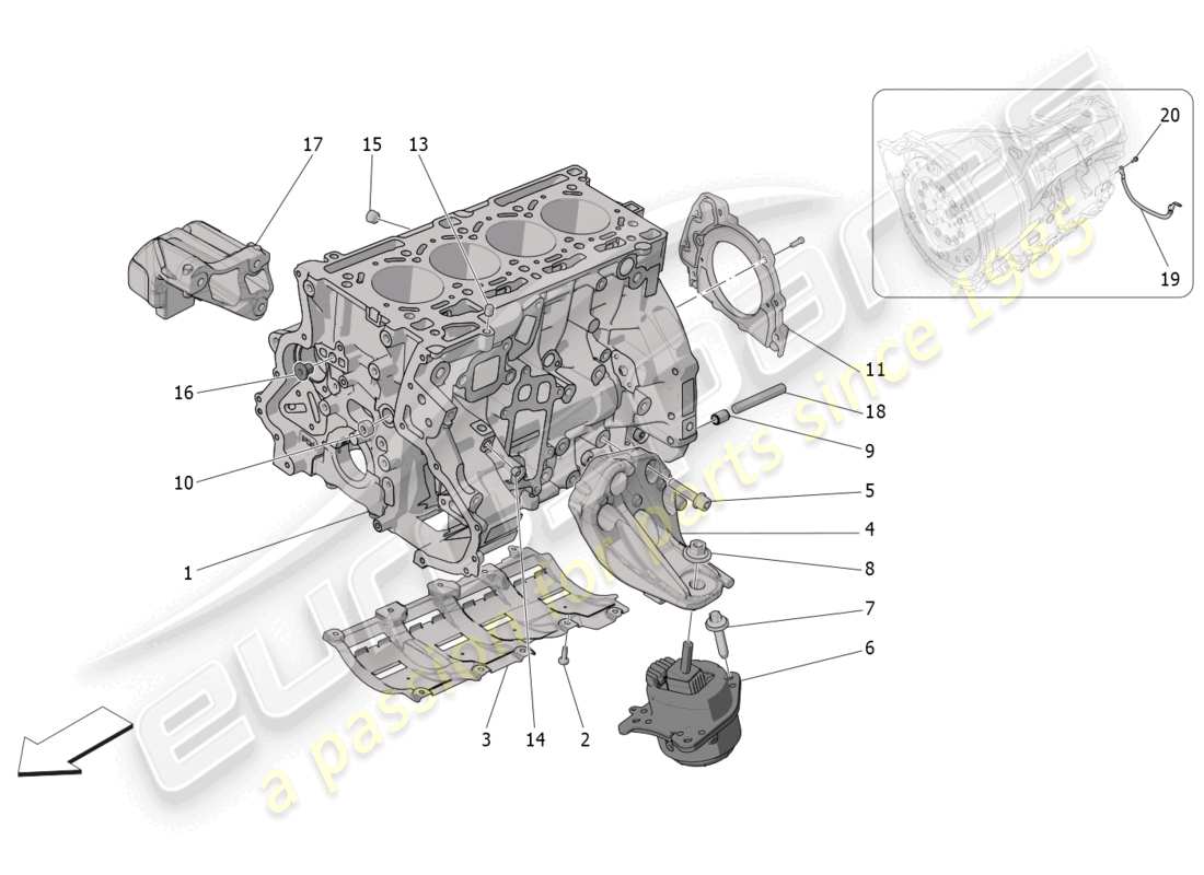 maserati grecale gt (2023) diagrama de piezas del carter