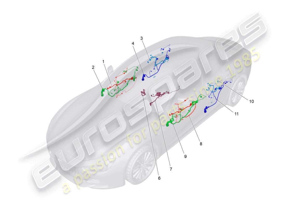 maserati ghibli (2014) diagrama de piezas de cableado principal