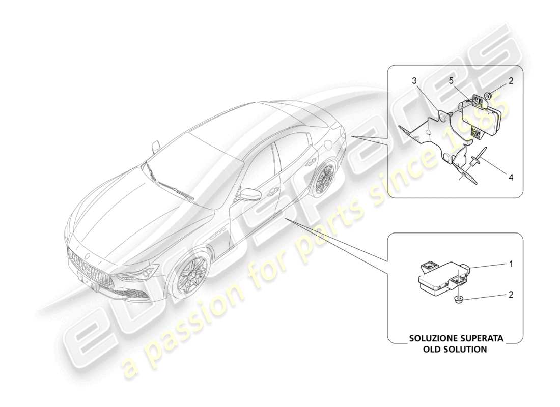 maserati ghibli (2018) diagrama de piezas del sistema de control de presión de neumáticos