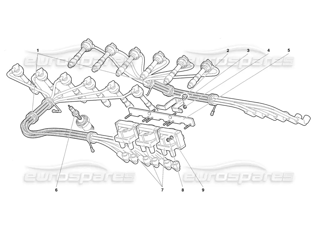 lamborghini diablo sv (1998) componentes eléctricos diagrama de piezas