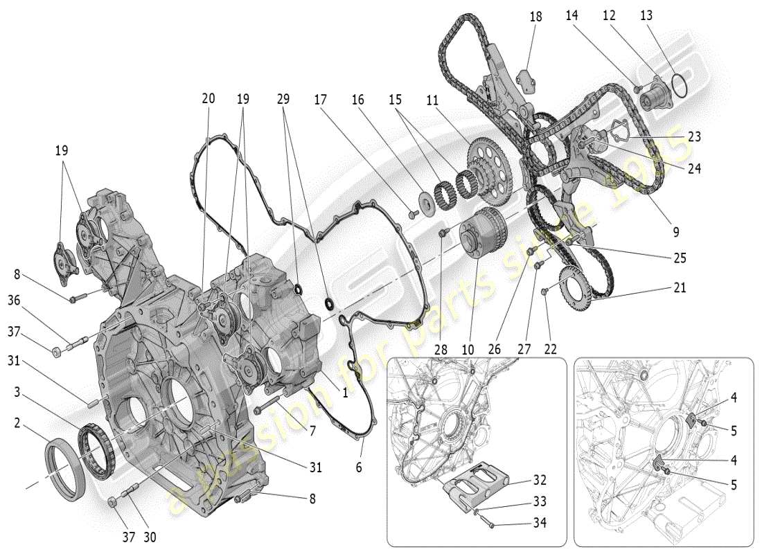 un diagrama de piezas del catálogo de piezas maserati mc20 (2024)